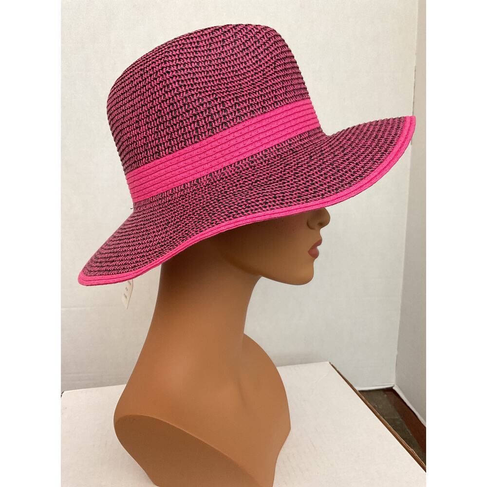 Anne Klein - Woven Raspberry and Black Tweed Hat